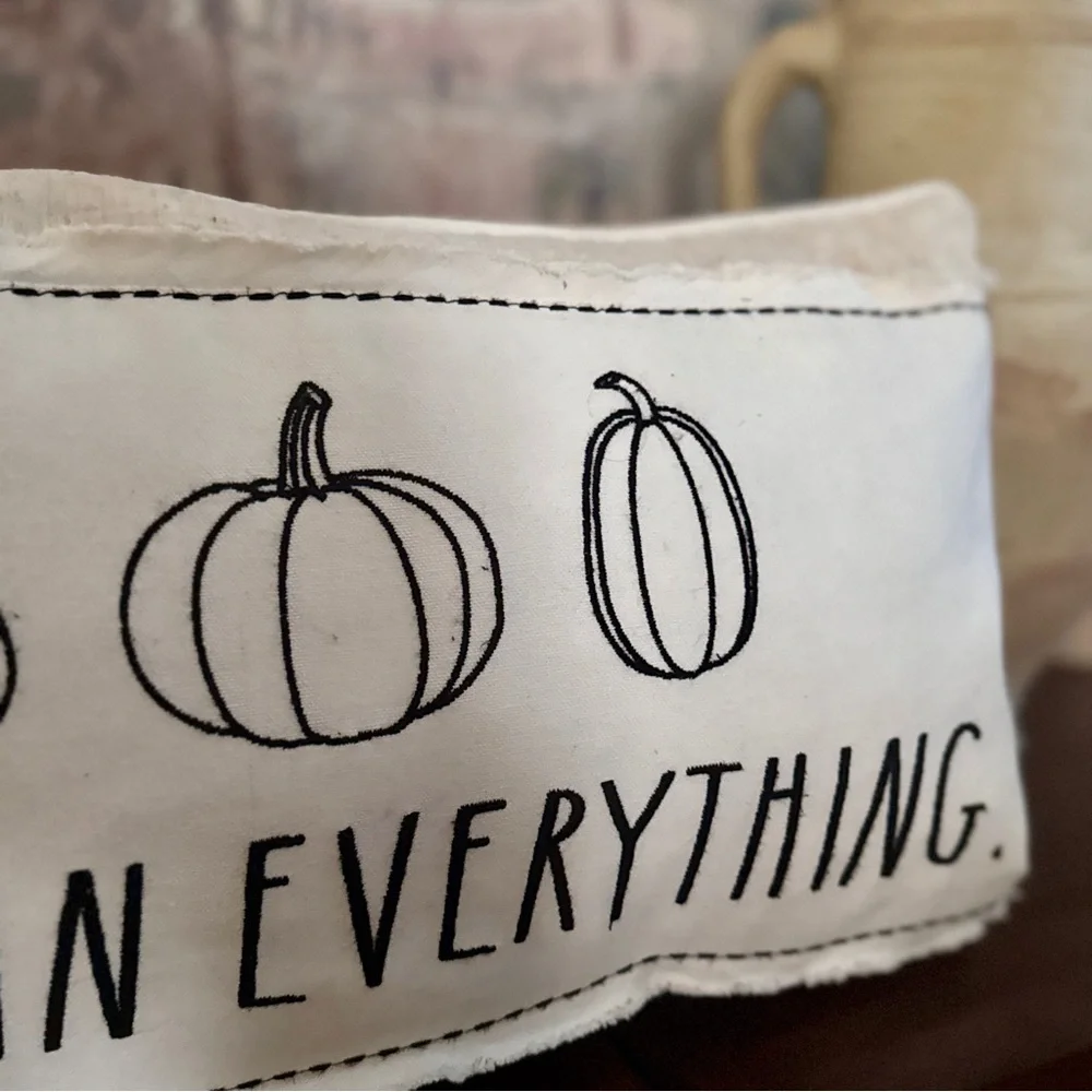 Rae Dunn Pumpkin Everything Large Pillow 14”in x 24”in